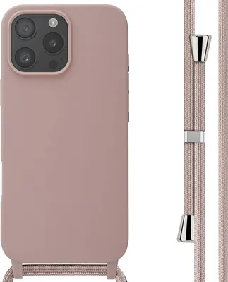 Image de imoshion Étui en silicone avec cordon pour l'Apple iPhone 16 Pro Max - Rose sable