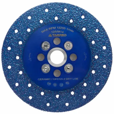 Produktbild von Diamanttrennscheibe Ø 125mm Keramik Schruppscheibe 2 in 1 Schleifscheibe Fliesen