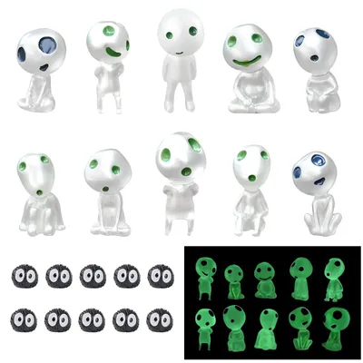 20 Waldgeister-Figuren, Harz, leuchtend, 2,8–3,5 cm, für Garten & Deko