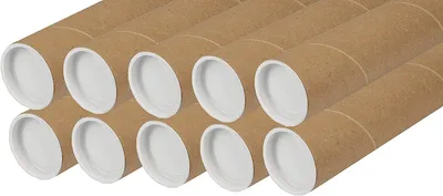 Produktbild von V1 Trade Versandrolle 55 cm mit Deckeln Ø5 cm – Verpackungsrolle für Zeichnungen, Plakate & Dokumente DIN A3 (10 Stück)