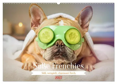 Produktbild von Süße Frenchies (Wandkalender 2027 DIN A2 quer), CALVENDO Monatskalender