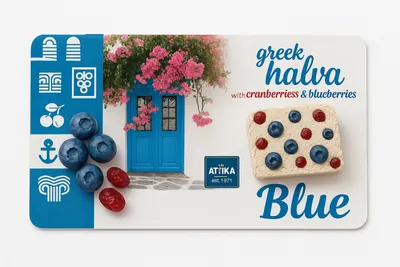 Produktbild von Attika Halva mit Cranberry und Heidelbeeren 250 g – Traditionelle griechische Süßigkeit aus Sesam