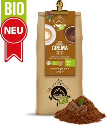 Obrázek produktu pro Crema | Cafe 250 g mletá | Mild Crema La Natura Lifestyle | Organic Crema | Dlouhodobé pražení