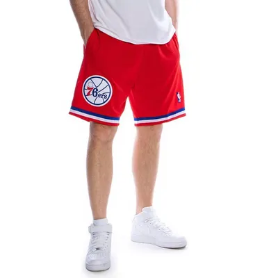Obrázek produktu pro Pánské kraťasy Mitchell & Ness shorts Philadelphia 76ers red Swingman Shorts - L