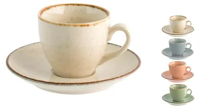 Produktbild von H&H Set mit 4 Kaffeetassen aus Perlporzellan, 90 cm