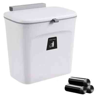 Immagine prodotto di Omgoods - Contenitore per rifiuti da cucina piccolo, a tenuta di odori, da 7 litri, con coperchio