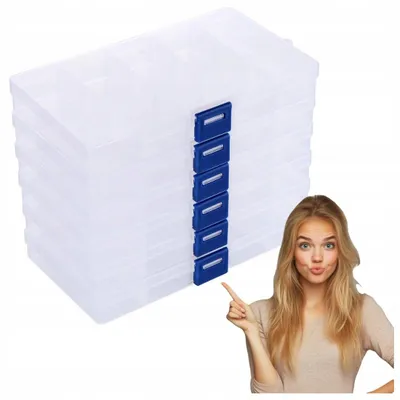 Produktbild von 6x Transparente Sortierboxen mit 15 Fächern Organizer