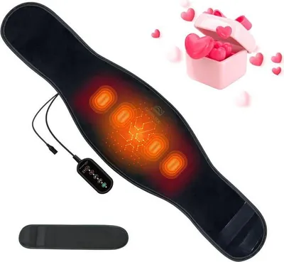 Produktbild von Heizkissen zur Linderung von Rückenschmerzen, Vibrationsmassagegürtel mit verstellbarem Gurt und 3 Vibrationsmodi, 3 Einstellungen