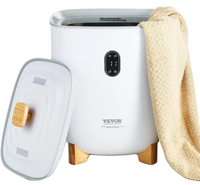 Obrázek produktu pro VEVOR 25l velký ohřívač ručníků s LED displejem a inteligentním nastavitelným časovačem, vhodný pro koupelny, župany, deky a pyžama, automatické vypnutí, bílý