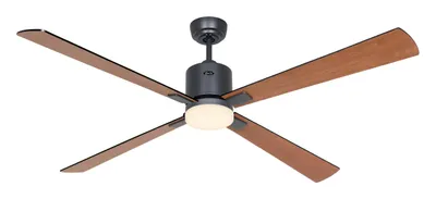 Produktbild von Deckenventilator ECO NEO III 152 Basaltgrau - Schwarz/Teak WiFi mit Leuchte
