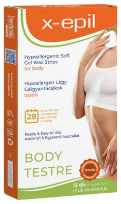 Obrázek produktu pro X-Epil – depilační proužky na tělo – hypoalergenní – 12 kusů