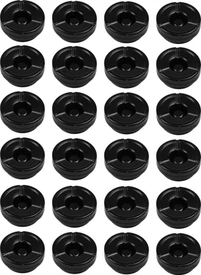 Produktbild von 24 Stück Windaschenbecher Aschenbecher mit abnehmbaren Deckel aus Melamin in schwarz ø 12cm