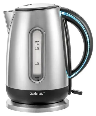 Zdjęcie produktu dla Czajnik elektryczny Zelmer ZCK7950 1,7L 2200W, czarny/stal nierdzewna