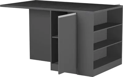 Produktbild von Dmora Kücheninsel Osvaldo 160x90x90 cm Schwarz, 4 Regale
