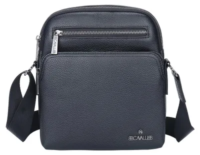 Produktbild von Herrenumhängetasche aus echtem Leder Schwarz Reißverschluss B Cavalli Black B UNICA 22x25x9 cm