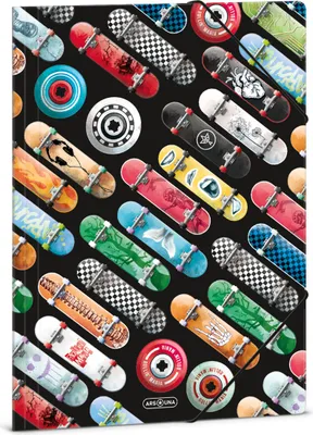 Produktbild von Ars Una Zeichnungs- Sammelmappe DIN A4 mit Gummizug und 3 Klappen, Rollin' Mania - Skateboarde, für Jungen
