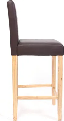 Immagine prodotto di set di 2 sgabelli da bar Sgabello da bar M37 in pelle ~ marrone, piedi chiari