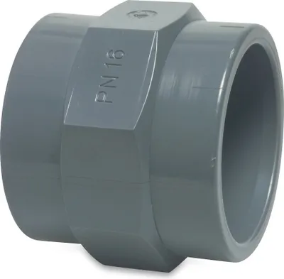 Produktbild von Mega Gewindemuffe PVC-U 50 mm x 1 1/2 Zoll Klebemuffe x Innengewinde 10 bar, grau