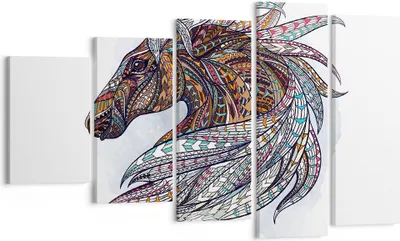 Produktbild von Bild auf Leinwand - Leinwandbild - Pferd Eleganz Grafik Kopf - 100x60cm - Wand Bild - Wanddeko - Leinwanddruck - Bilder - Kunstdruck - Wanddekoration - Leinwand bilder - Wandkunst - EG100x60-3088