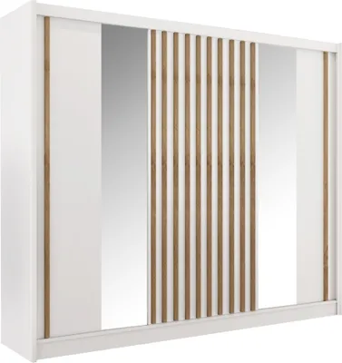 Obrázok produktu pre Kondela Šatníková skriňa s posuvnými dverami Ladder 250 - biela / dub craft