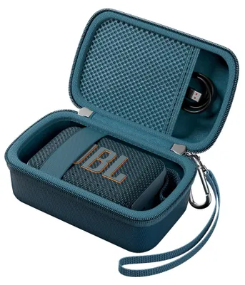 Produktbild von ProCase Tragetasche für JBL Go 4 2025/ Go 3/ Eco Ultra/JBL GO Essential/Essential 2, wasserdichte Schutzhülle für JBL Mini-Lautsprecher Reiseetui mit Netzfach & Handgurt -Blau