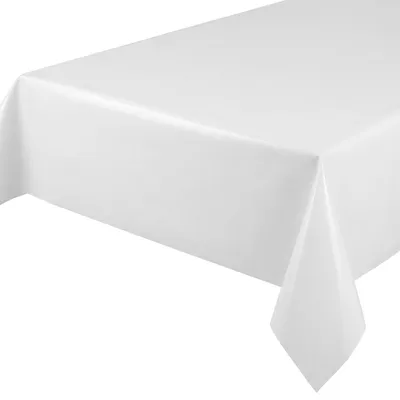 Wachstuch-Tischdecke, abwaschbar, 220 x 140 cm, weiß
