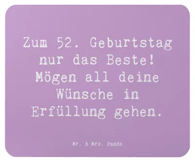 Produktbild von Mr. & Mrs. Panda Mauspad Spruch 52. Geburtstag - Lavendeltraum - Geschenk, Lebensfreude, Mousepad, pc, Erinnerungen, Feiern, mousematte, Geburtstagsgeschenk, Glückwunsch