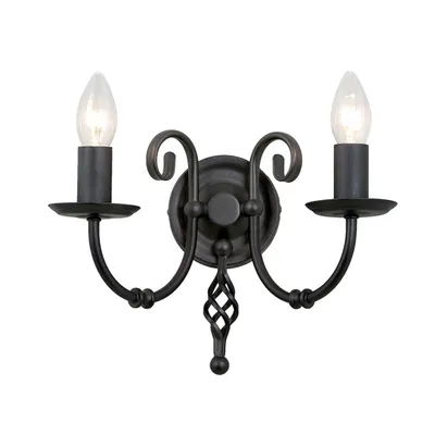 Immagine prodotto di Lampada da parete Elstead Artisan E14 a due luci, nera