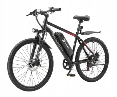Immagine prodotto di SINOHON EM200D MTB E-bike Bicicletta elettrica con motore da 250 W, batteria da 36 V e 10,4 Ah, velocità massima di 25 km/h, cambio Shimano a 7 velocità – autonomia di 60 km in modalità assistita