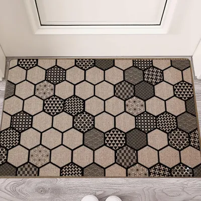 Zdjęcie produktu dla Dariana – uniwersalna wycieraczka Linen Mosaik 45 x 75 cm – antypoślizgowa wycieraczka do kuchni, łazienki i przedpokoju