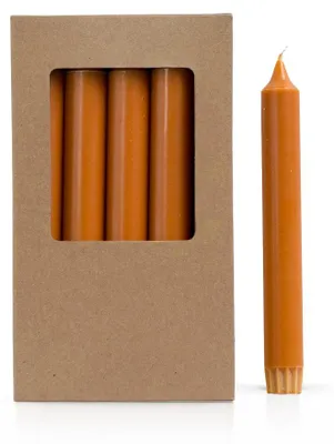 Imagen del producto de Velas rústicas de cera, color terracota, diámetro 2,2 cm, altura 19 cm, paquete de 10 unidades