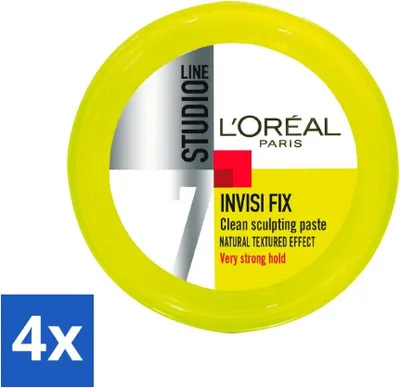 Obrázek produktu pro L'Oréal Studio Line Invisi Fix Clean modelovací pasta 75 ml - hodnotné balení - 4 kusy
