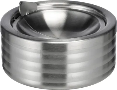 Obrázek produktu pro Popelník z nerezové oceli - 12 cm - Stolní popelník s výklopným víkem