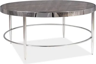 Produktbild von Casa Padrino Luxus Couchtisch Silber / Grau Ø 82 x H. 40 cm - Runder Wohnzimmertisch mit Glasplatte in Marmoroptik - Wohnzimmer Möbel