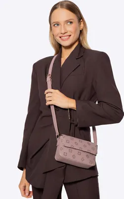 Produktbild von Wittchen Damen-Umhängetasche aus  mit geprägtem Logo, klein, altrosa