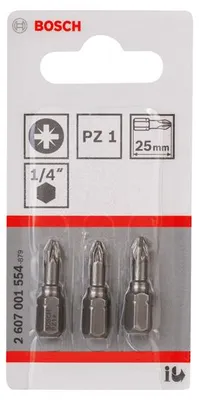 Produktbild von Schrauberbit Extra-Hart PZ 1, 25 mm, 3er-Pack