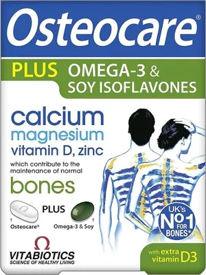 Obrázok produktu pre Osteocare Plus Omega-3 a sójové izoflavóny doplnok stravy 84 tabliet/kapsúl