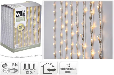 Obrázok produktu pre HOMESTYLING Svetelná reťaz VODOPÁD teplá biela 220 LED / 2 m KO-AX8405800