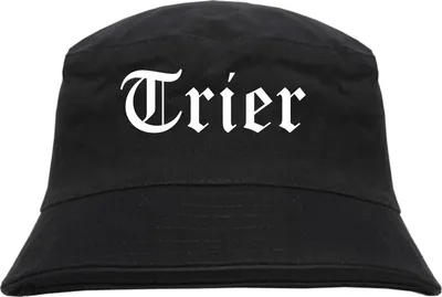 Produktbild von Trier Fischerhut - Altdeutsch - bedruckt - Bucket Hat Anglerhut Hut Schwarz L/XL