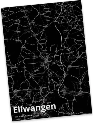 Produktbild von Mr. & Mrs. Panda Ansichtskarte Ellwangen - Geschenk, Ansichtskarten, Postkarte, Kunstkarten, Stadt Dorf Karte Landkarte Map Stadtplan, Grußkarte, Postkarten
