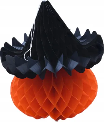 Produktbild von Halloween Deko Kürbis Hängend 3D Papier 25cm - Gruselige Party Dekoration zum Aufhängen