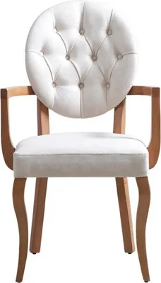 Immagine prodotto di Sedia con braccioli Sedia imbottita in legno massiccio Design tessile Sala da pranzo moderna Nuovo