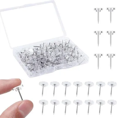 Produktbild von Famanu Reißnägel 150 Stück - Transparent mit Aufbewahrungsbox