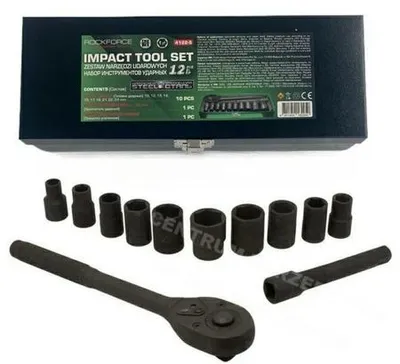 Produktbild von ROCKFORCE Schlagschlüsselsatz, 12-teilig, 1/2", 6-Winkel (10-24 mm)