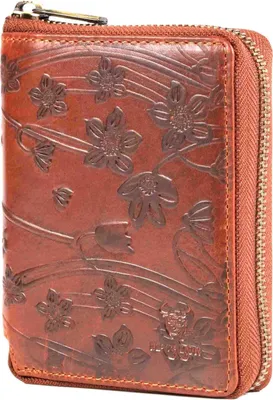 Produktbild von MATADOR EDINBURGH Leder Damen Geldbörse Geldbeutel Blumen Braun