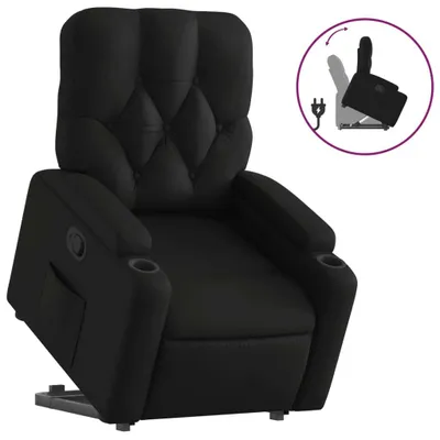 Produktbild von Relaxsessel mit Aufstehhilfe Schwarz Kunstleder
