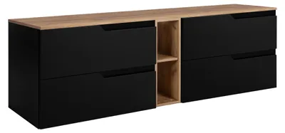 Immagine prodotto di Set mobile da bagno, nero / rovere Craft, 140 (2 x 60 + 20) x 46 x 58 cm