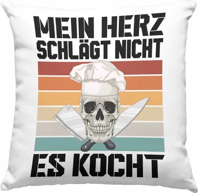 Produktbild von Trendation - Koch Geschenke Männer Deko-Kissen mit Füllung 40x40 Lustig Geschenk für Koch Köchin Geschenkidee (Rosa)