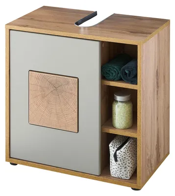 Produktbild von home24 Waschbeckenunterschrank - Basalt / Wotaneiche Nachbildung