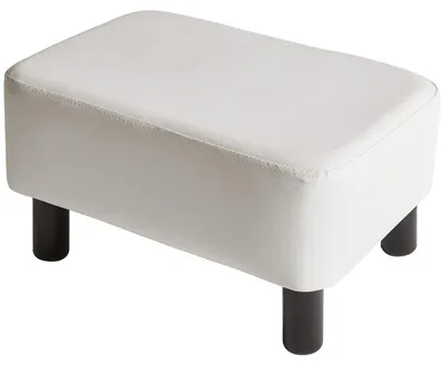 Immagine prodotto di Pouf da 42 cm con gambe in legno e rivestimento in ecopelle
